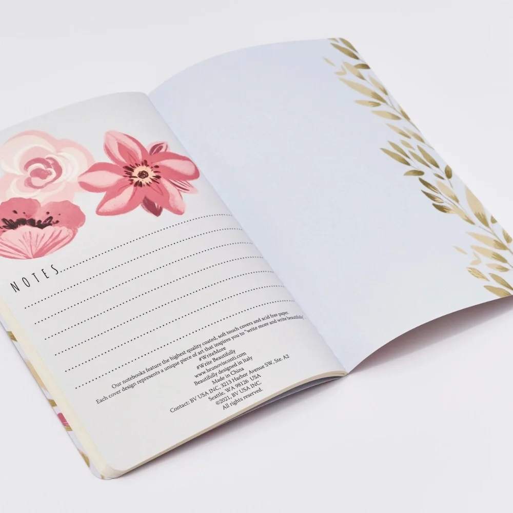 2 Pack Gorgeous Floral Journals - BV by Bruno Visconti - Amazing Unique Gift
